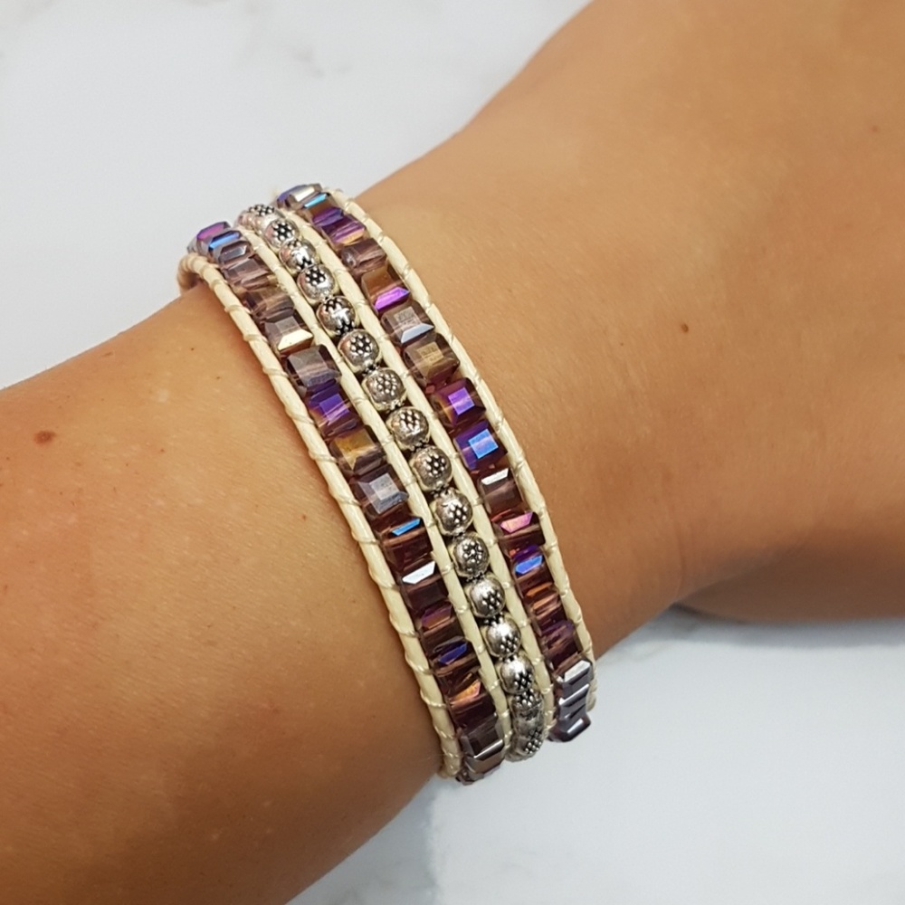 Boho Beaded Wide Strand Bracelet